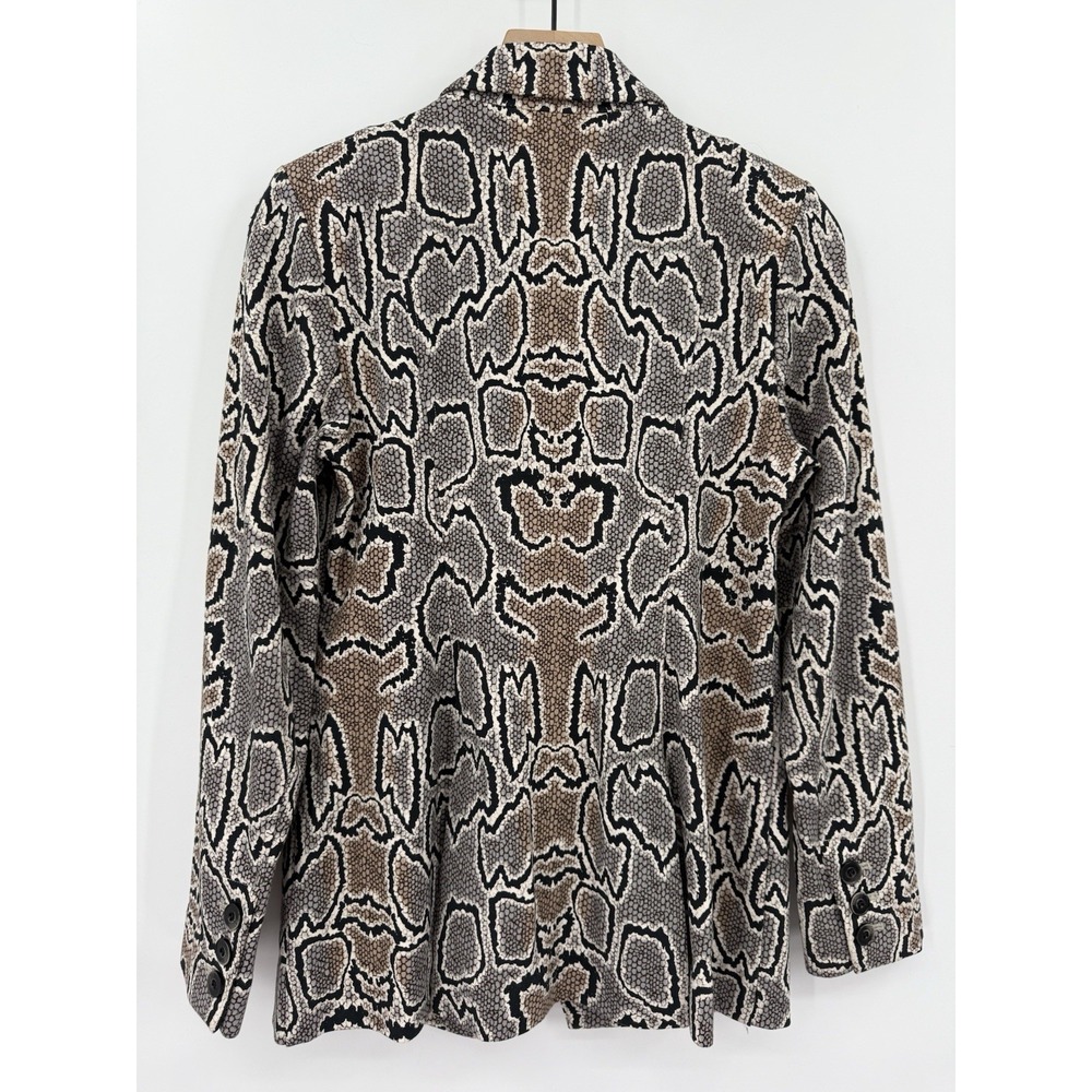 Cabi Blazer Womens 4 Gray Beige Animal Snake Print Jacket Office‎ Career #3733 - Picture 4 of 8